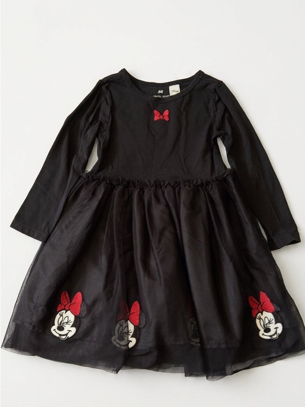 H&M Black Dress with Red Minnie Mouse Bows